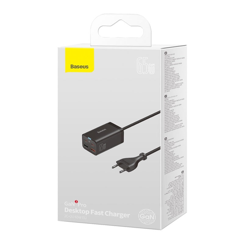 Baseus GaN3 Pro Chargeur rapide de bureau à 4 ports 65 W