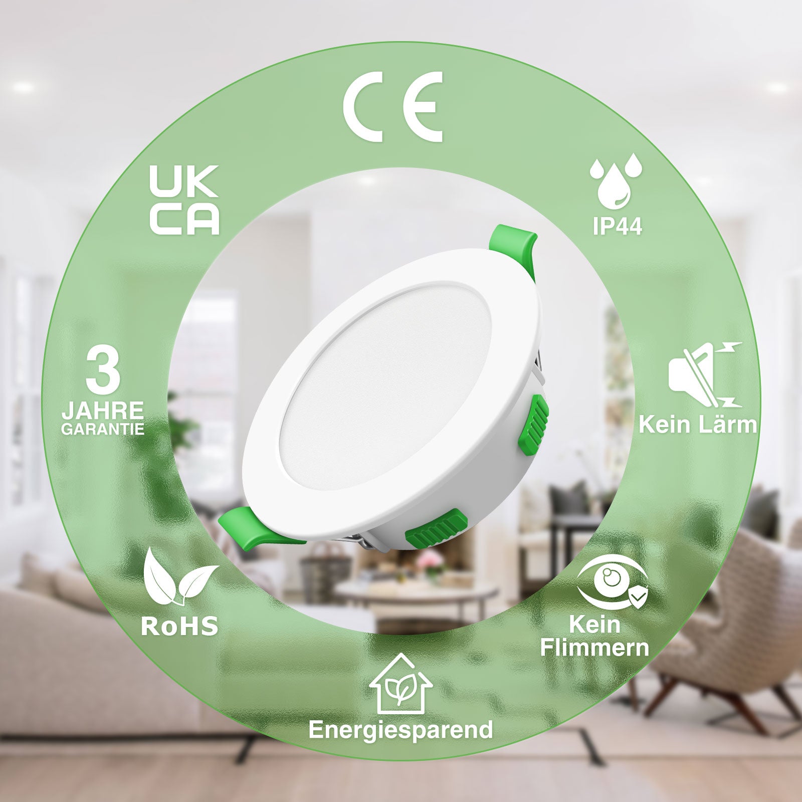 ALIPODLAX Spot LED encastrable, 230 V, Intensité variable, Ultra plat, 68 mm, 3 WT/4 W/6 W/8 W, 3 CCT (3000 K/4000 K/6500 K), IP44