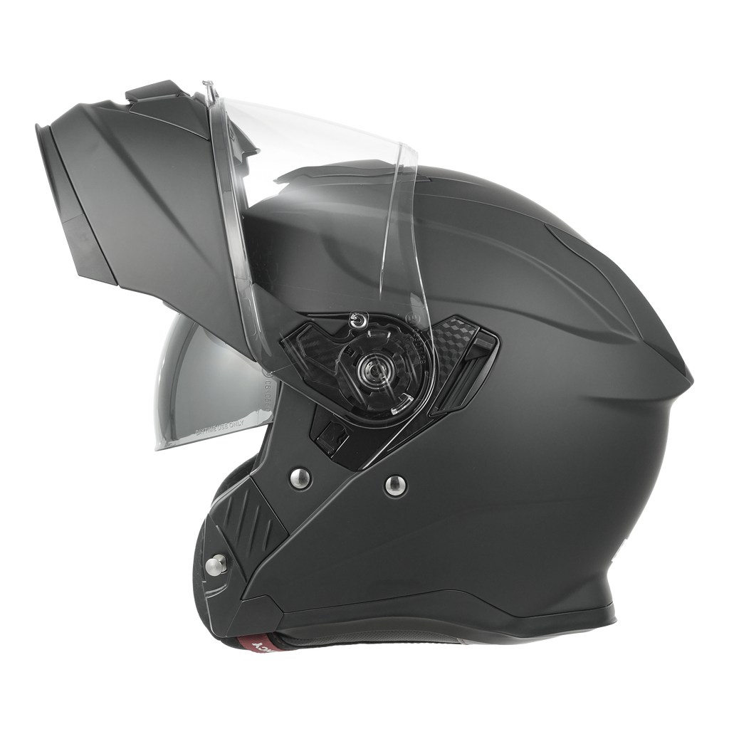 MY Casque de moto modulable intégral 935, certifié ECE 22.06, avec double visière pour hommes et femmes - Noir mat - Taille L