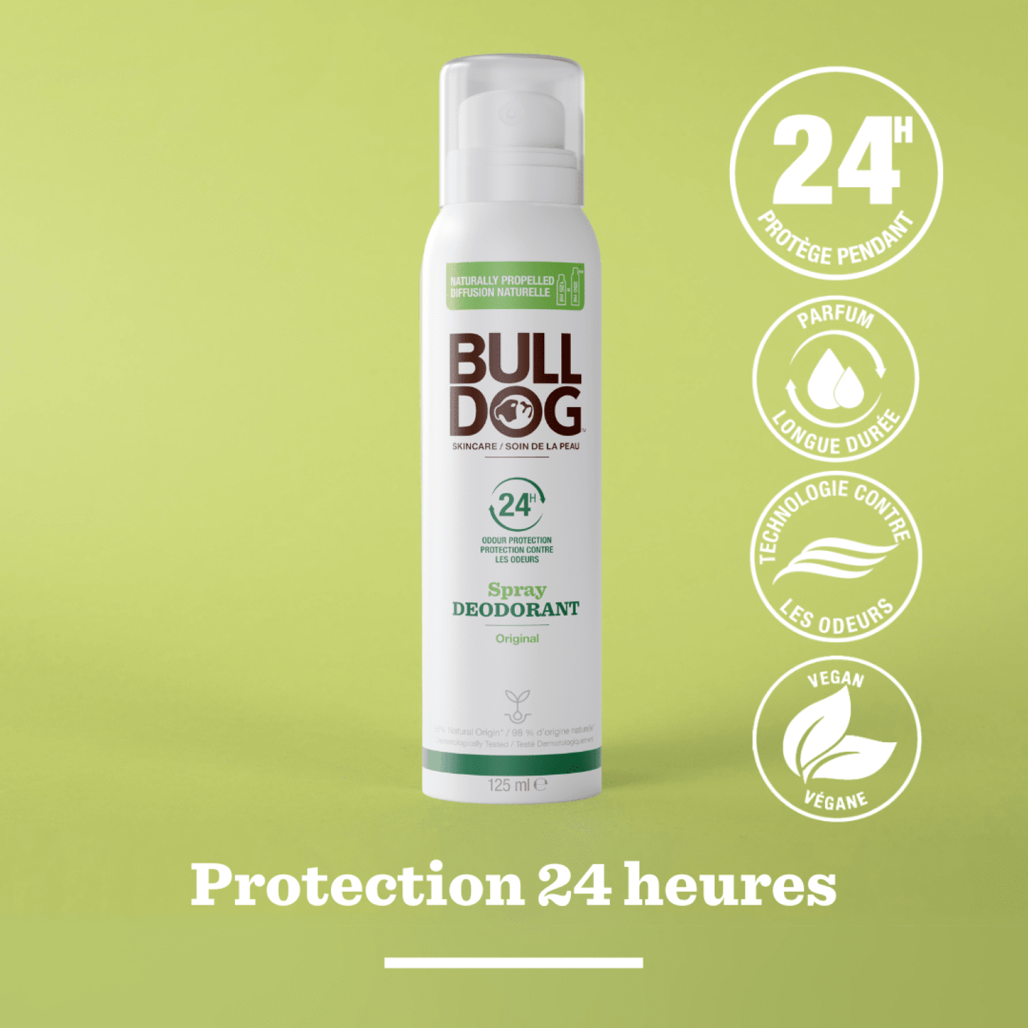 BULLDOG SKINCARE Original - Déodorant Spray Naturel Parfum Agrumes - 125ml