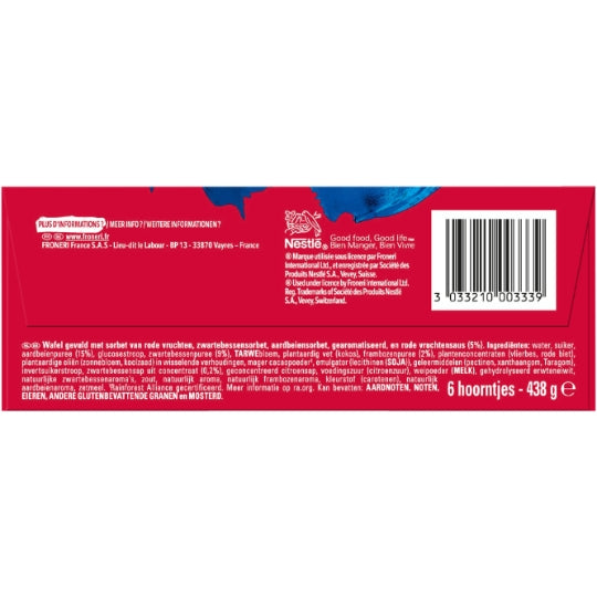 Extrême Cônes glacés Sorbets Fruits Rouges x6 438 g