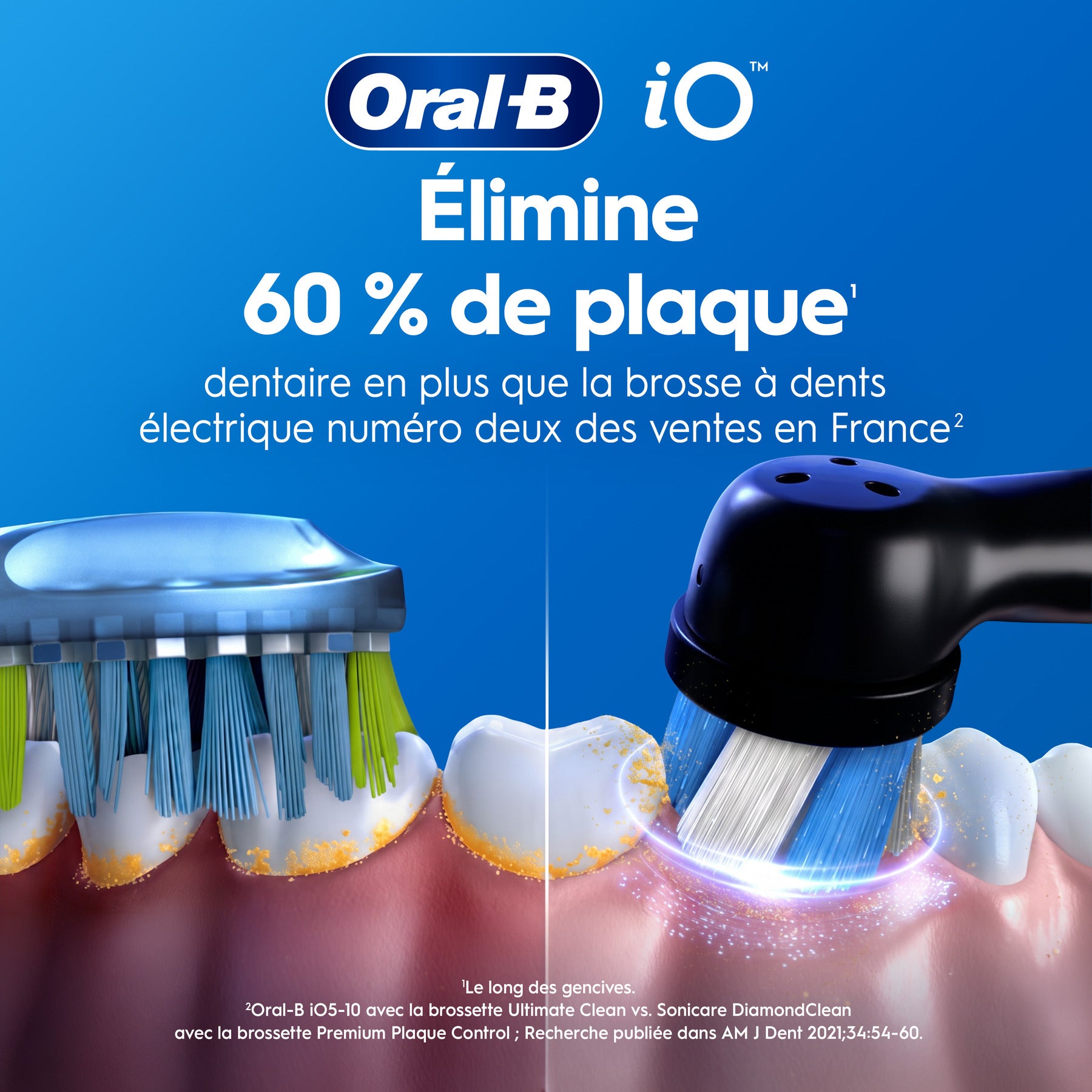 Oral-B iO2 Brosse à Dents Électrique Night Black – Protection Gencives avec Capteur de Pression Automatique, 3 Modes, Brossage Doux et Silencieux, Inclus 1 Brossette et Etui de Voyage