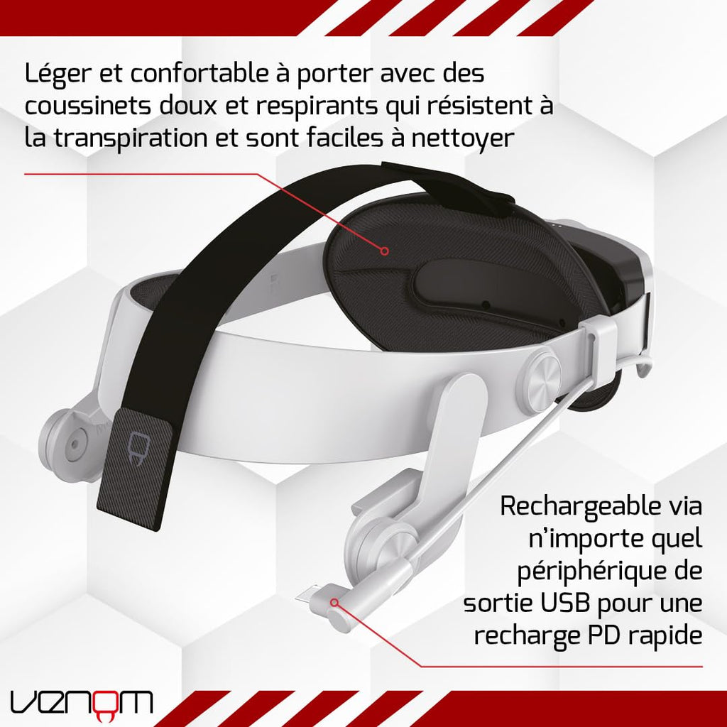 Venom Sangle de casque avec batterie externe