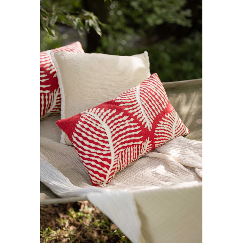 Housse de coussin brode flora papaye