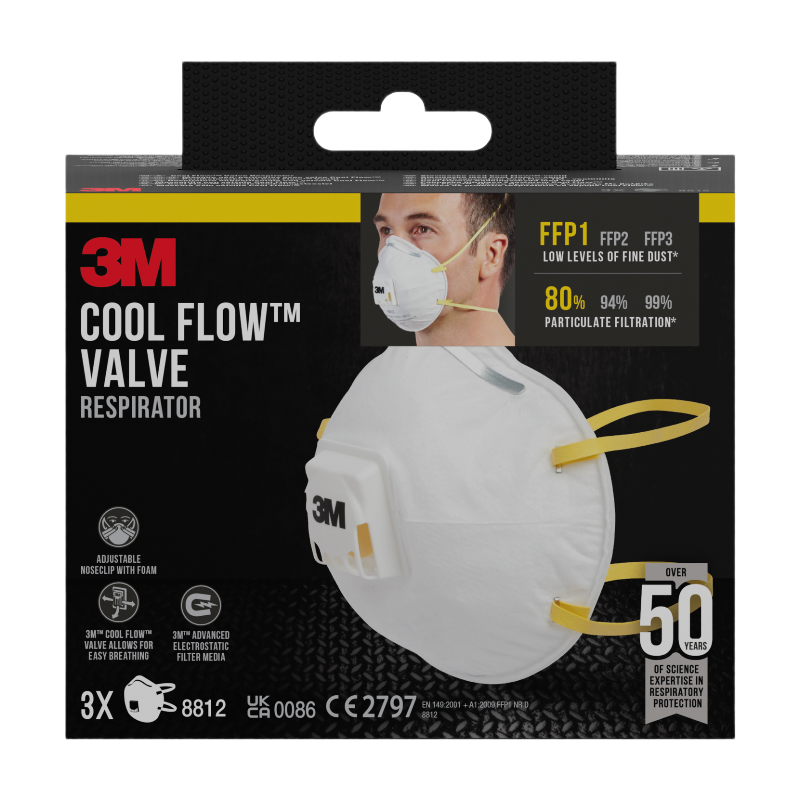 3M™ Lot de 3 Masques Anti-Poussières avec Valve FFP1