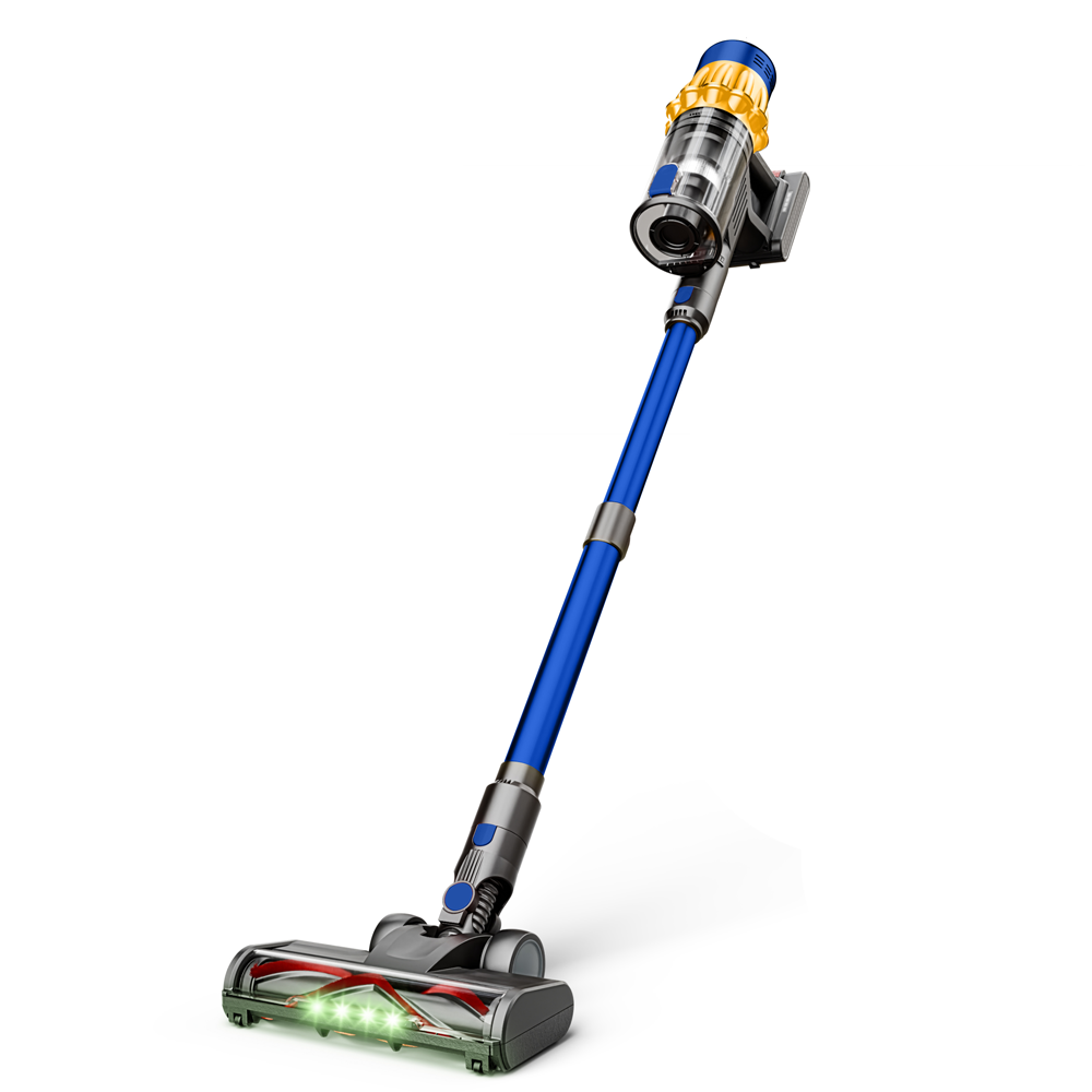 COTIAR V22 Aspirateur sans fil 650 W, moteur sans balais, 55 kPa de puissance d’aspiration, 1,2 L de capacité, écran LED, pour tapis, sols et poils d’animaux, Bleu