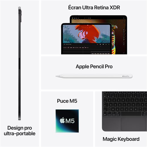 Apple iPad Pro 11-pouces Wi-Fi 512 Go verre standard - Argent