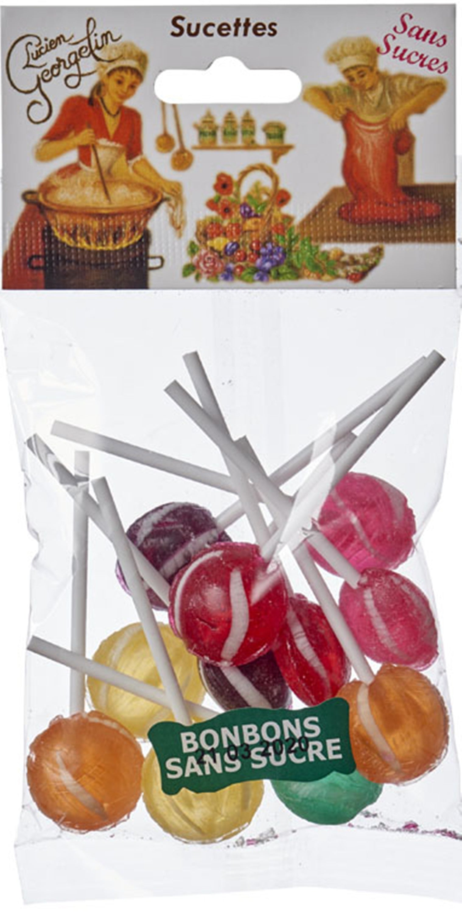 LUCIEN GEORGELIN Sucettes sans sucre - 100 g