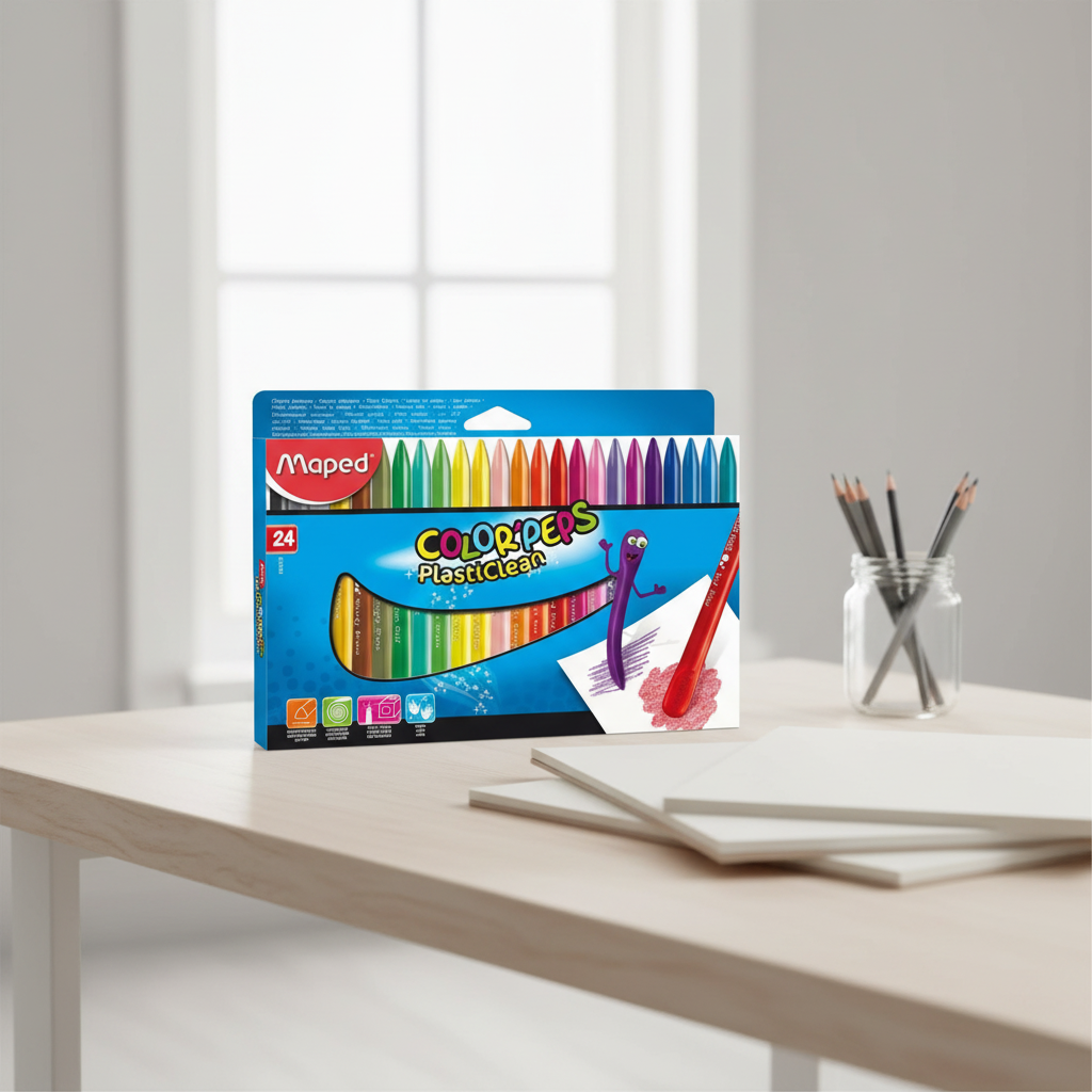 Maped Crayons plastiques x 24, boîte en carton