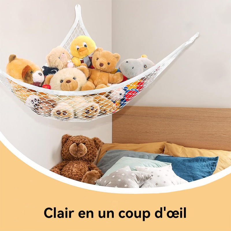 JORDAN&JUDY Filet de rangement pour jouets, hamac de rangement pour peluches, blanc