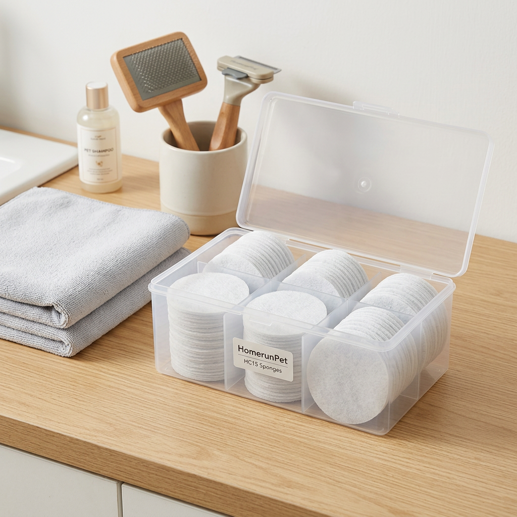 homerunpet Lot de 6 éponges transparentes de nettoyage pour kit de toilettage HC15