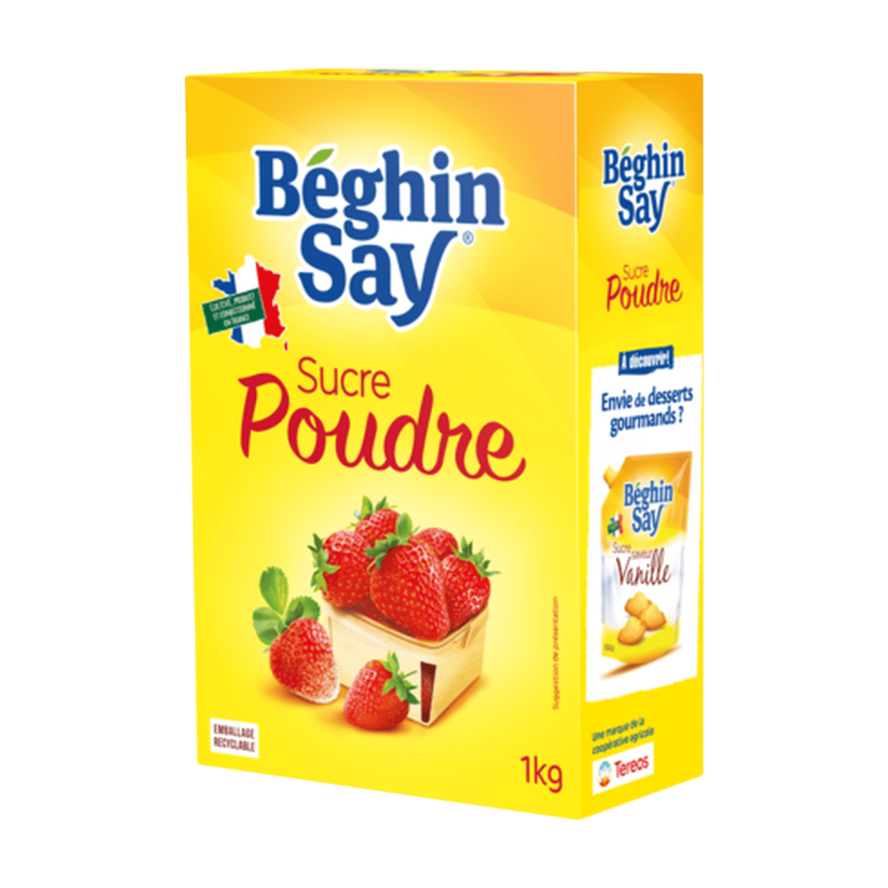 BEGHIN SAY Sucre en poudre en boîte verseuse - 1 kg