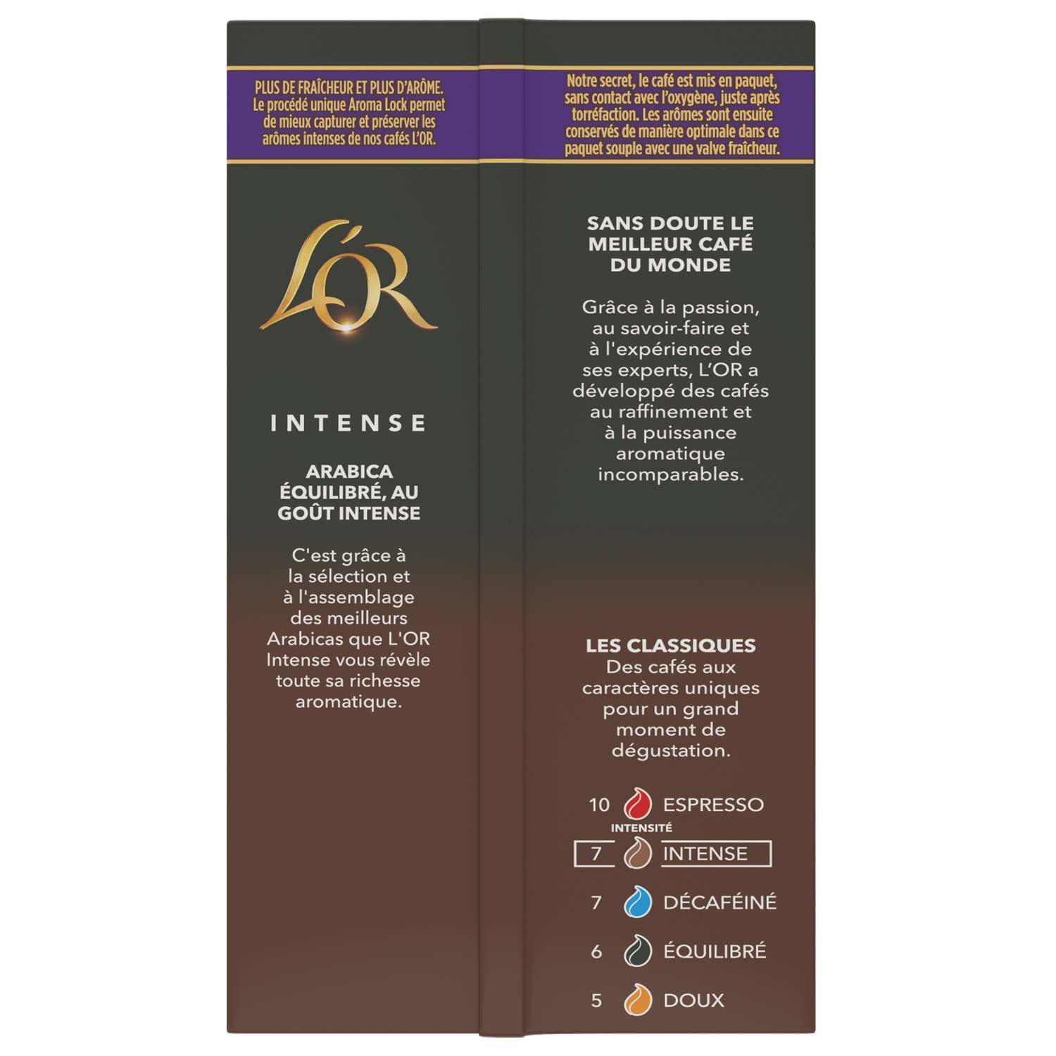 L'OR Café Moulu Intense 100% Arabica Intensité 7 le paquet de 250g