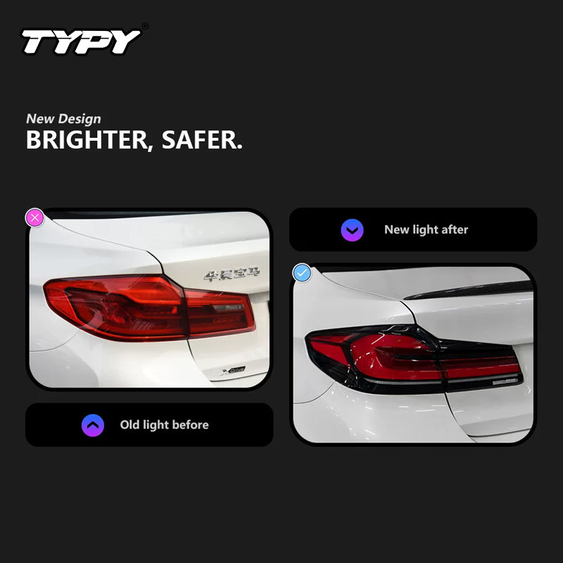 TYPY Feux arrière LED pour BMW G30 F90 Série M5, 2017-2020, avec clignotants séquentiels, ensemble de feux arrière