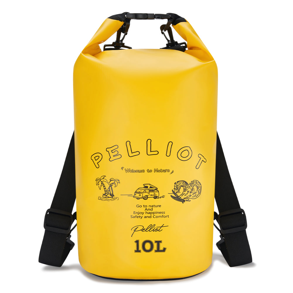 PELLIOT Sac imperméable unisexe Sac de rangement étanche pour sports nautiques – Haute visibilité et fiable, Jaune vif 10 L
