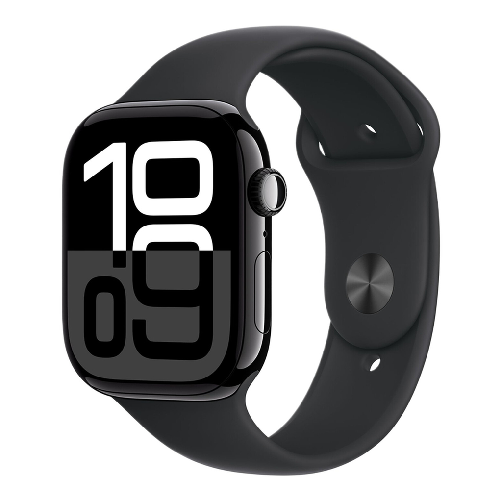 Apple Watch Series 10 GPS WiFi - 42 mm - Noir - Taille S/M - 2024 - Bracelet Sport Noir S/M