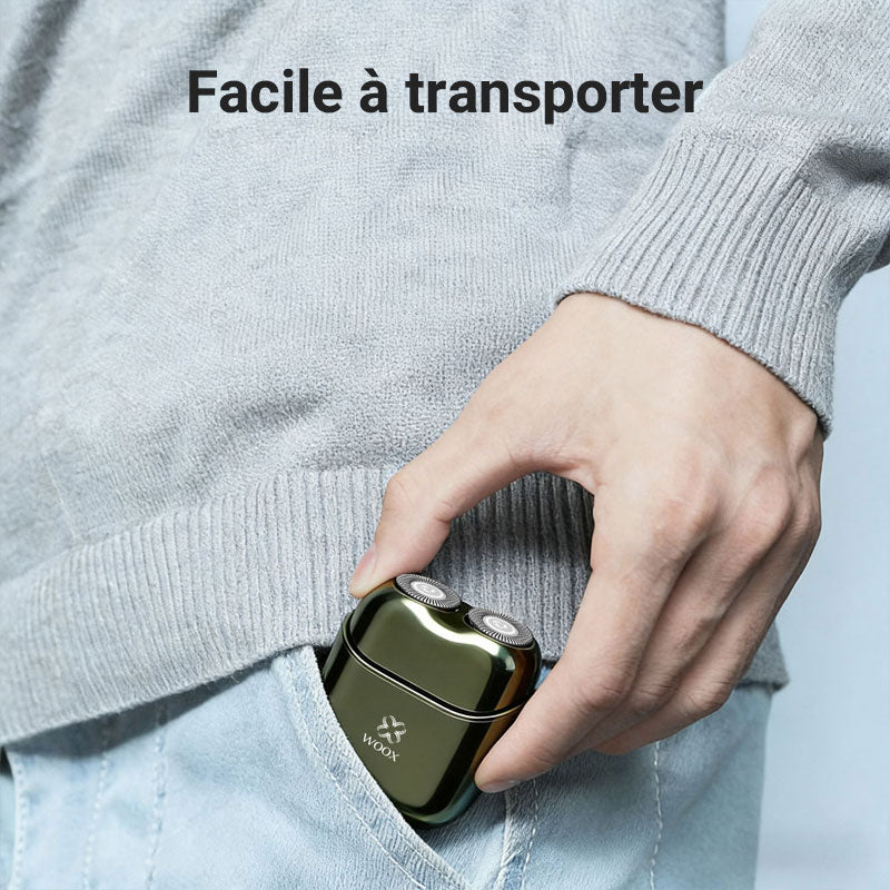 WOOX MX0204 Mini rasoir électrique 5 W, 330 mAh, étanche IPX6, chargement USB-C