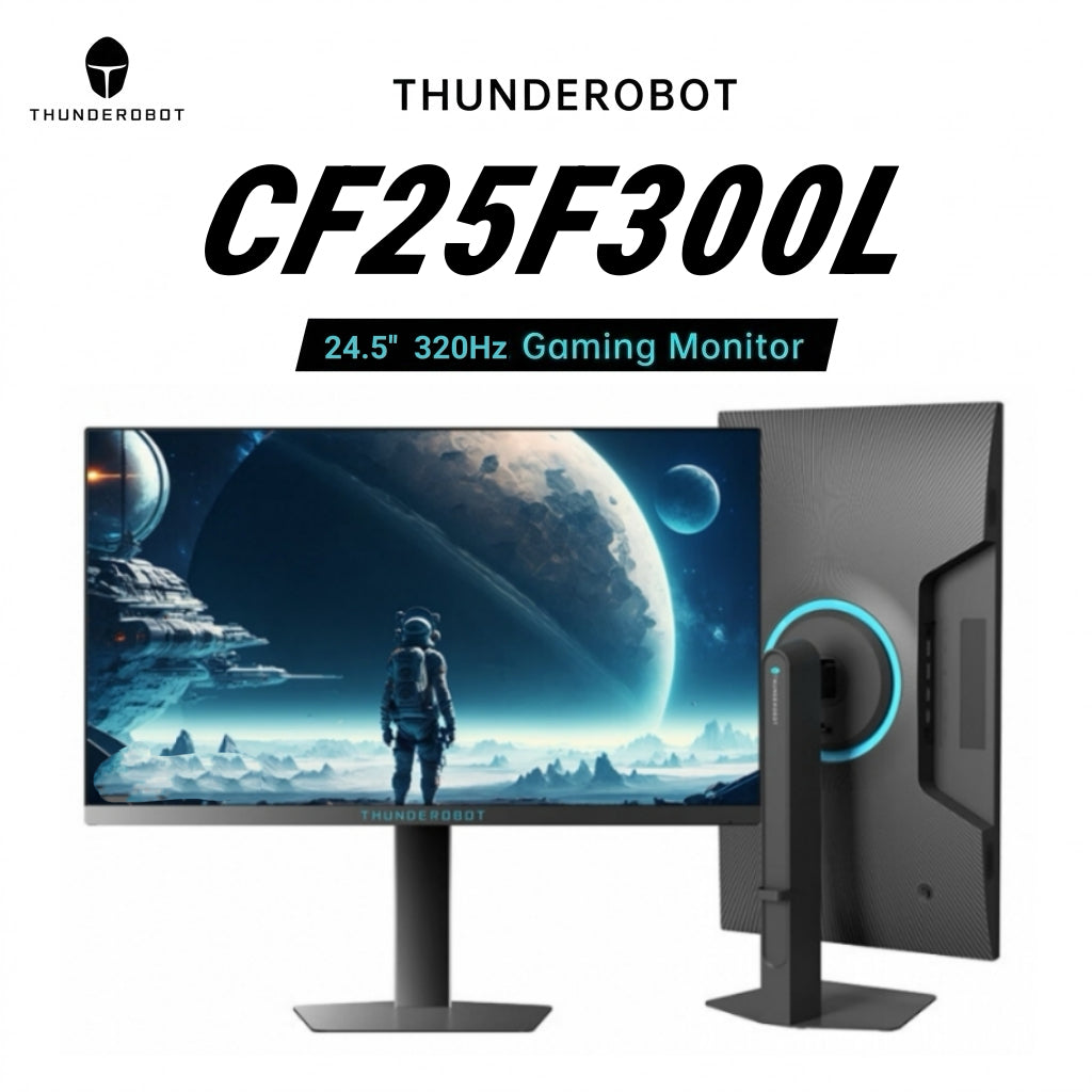 THUNDEROBOT Moniteur de jeu professionnel FHD 24,5 pouces 320 Hz, taux de rafraîchissement élevé, haute luminosité 450 nits, inclinable et pivotant CF25F300L
