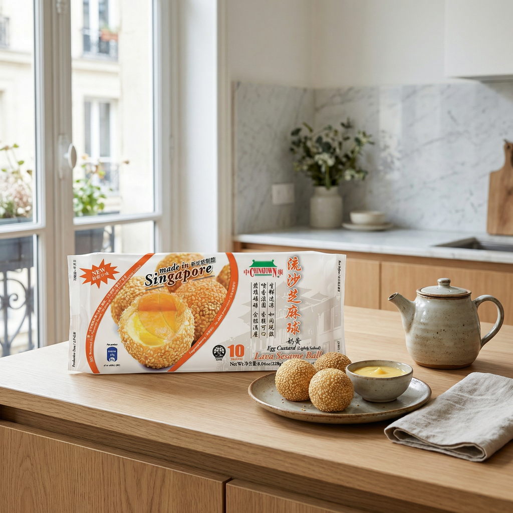 CHINATOWN Boules au sésame fourrées à la crème pâtissière 228 g