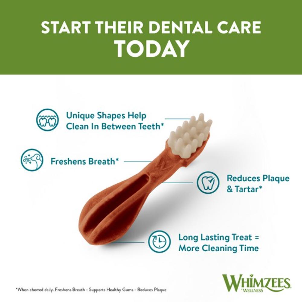 WHIMZEES Brosses à Dents L, 6 Pièces – Taille L, Friandises pour Chiens de Grande Taille, Naturelles & sans Céréale, Végétariennes, sans Sucre Ajouté