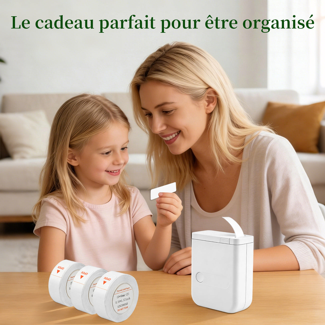 Larkie 15*40mm Papier Thermique Autocollant 3 Rouleaux, Blanc, Compatible avec l'Imprimante de Labels D110, Idéal pour l'Organisation à Domicile et au Bureau
