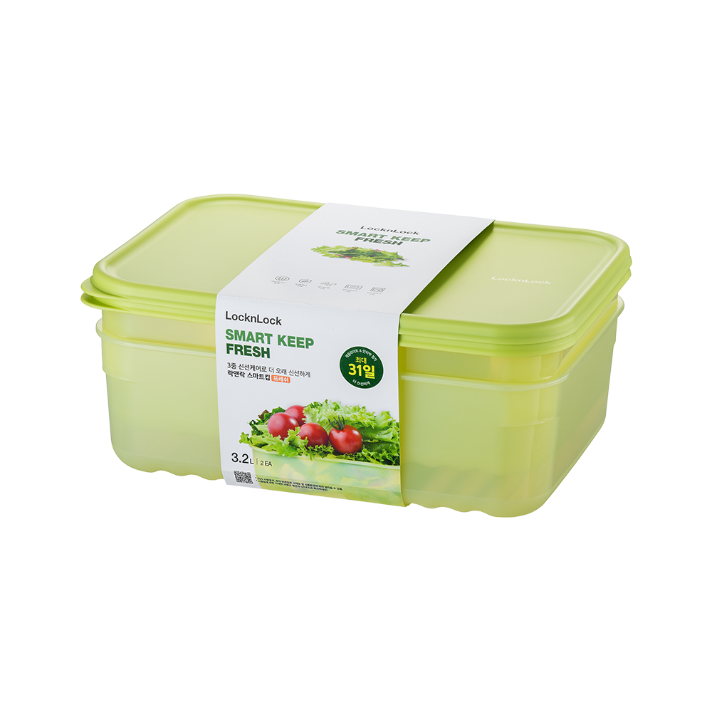 LocknLock Fresh Block Rectangulaire 3,2 L 2 pièces