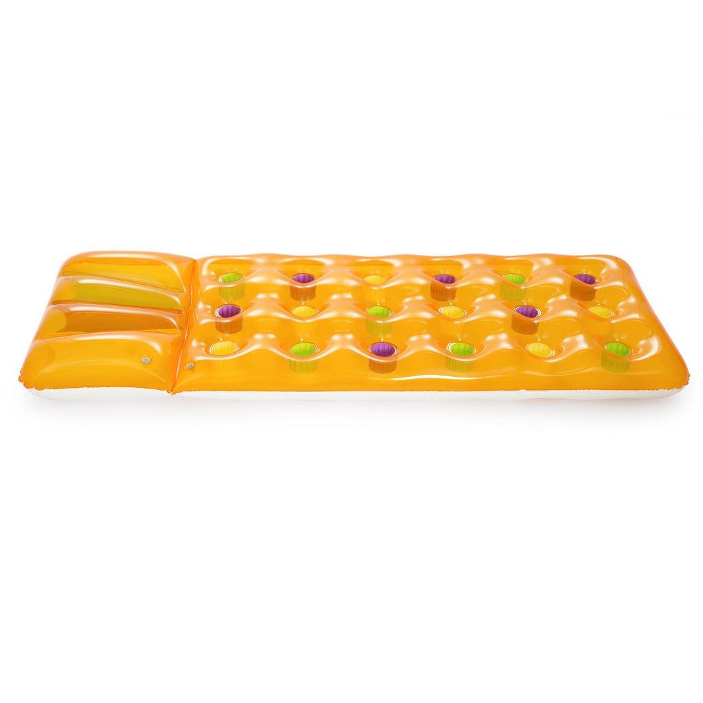 Bestway® Matelas flottant de piscine Couleurs d’été™ Orange avec oreiller