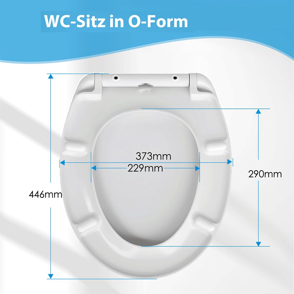 HomSeat Abattant WC en forme de O de qualité supérieure avec fonction d’arrêt en douceur – Fabriqué en plastique de haute qualité, 38,5 x 37,0 cm, 1 ensemble