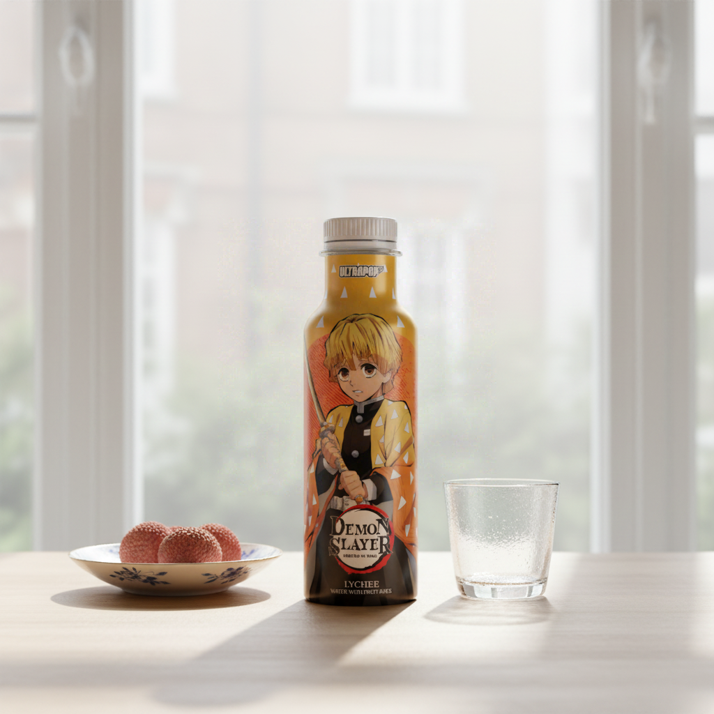 Ultra Pop - Demon Slayer: Kimetsu no Yaiba - Zenitsu - Boisson aromatisée jus de fruit saveur litchi - 33 cl