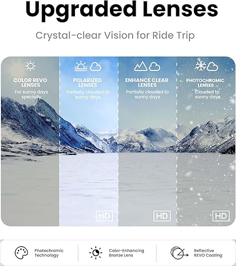 OutdoorMaster Hawk HD Lunettes de soleil de sport polarisées TR90 pour la pêche, le baseball, la voile, le golf et la conduite - Monture bleu foncé, verre gris avec Revo Blue, VLT 17 %