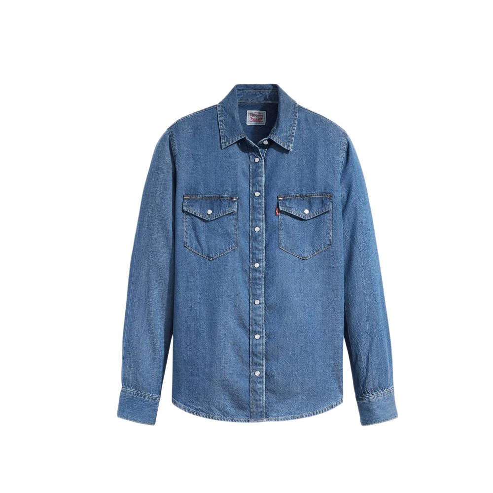 LEVI'S Western Iconic Lightweight Shirt Paper Map 2 - Bleu