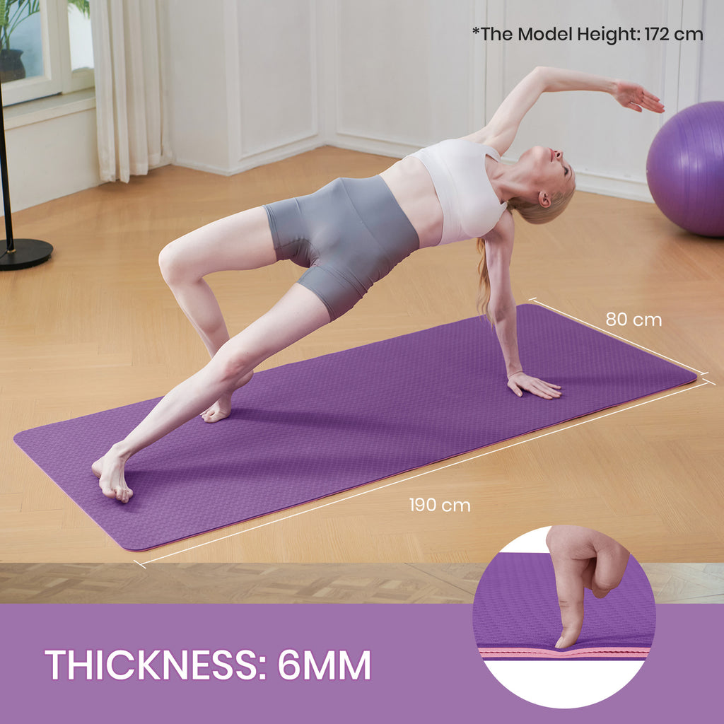 Miss Lulu Good Nite Tapis De Yoga Très Grand 190 x 80 x 0,6 cm Antidérapant TPE Tapis De Gymnastique Tapis De Sport Tapis De Fitness Tapis D'entraînement Tapis De Pilates Pour Yoga