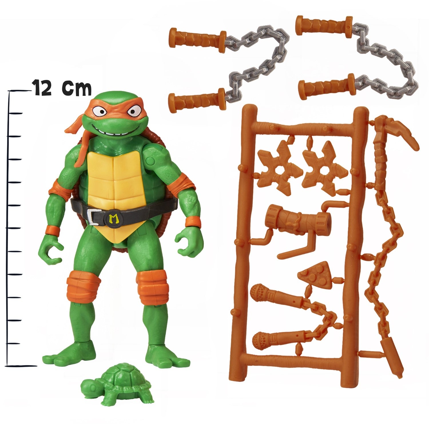 TORTUES NINJA Les Tortues Ninja, Figurine articulée de 11 cm, avec armes, Michelangelo, Jouet pour enfants dès 4 ans, TU8054