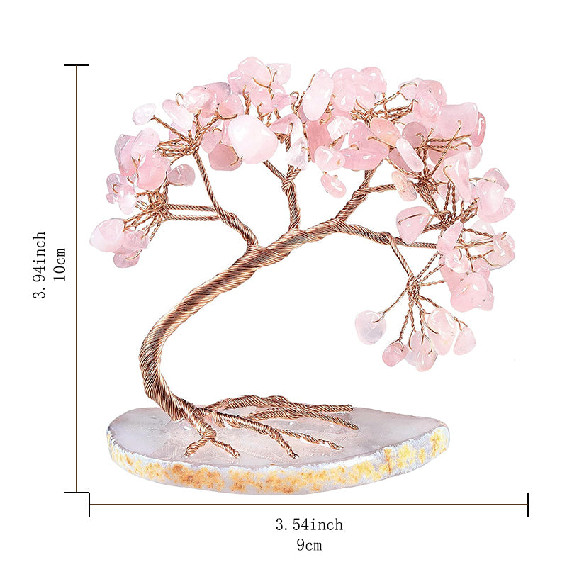 Ju7cer 1 pc arbre en cristal naturel incurvé en cèdre - Ornement attirant la fortune, adapté pour la maison, le bureau et la décoration de mariage