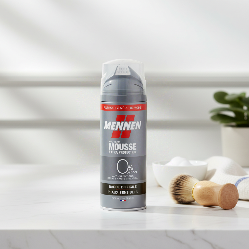Mennen Mousse à Raser Peau Sensible pour Homme à Barbe Dure 250 ml