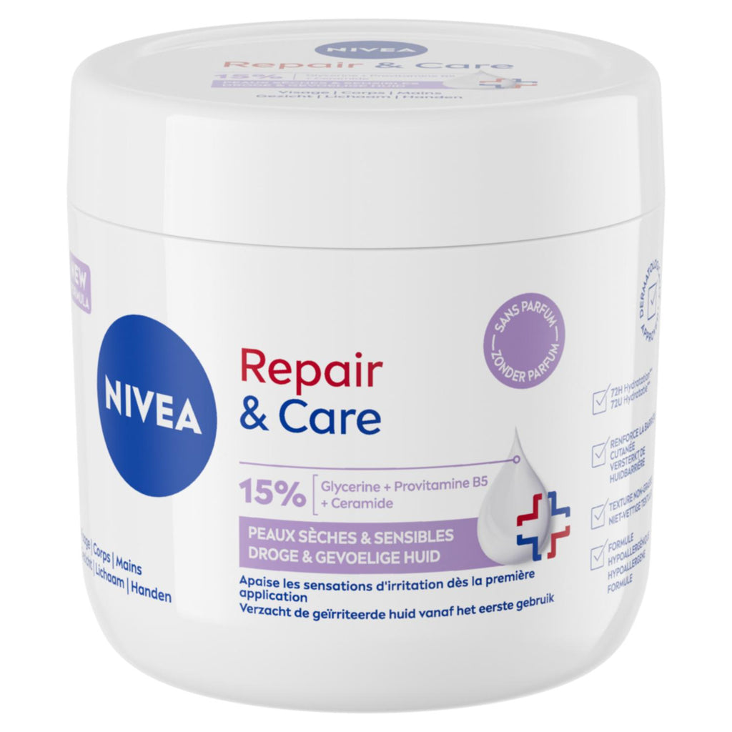 NIVEA Repair & Care Crème multi-usages peaux sensibles Pot 400 ml