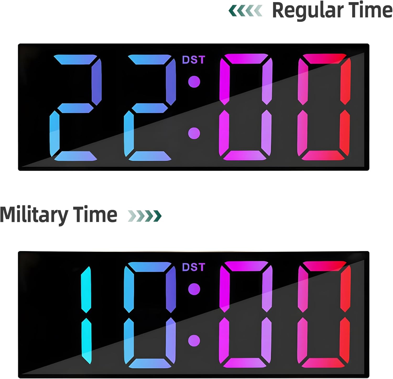 HATITANG PH-05 Horloge murale numérique 12" Noir
