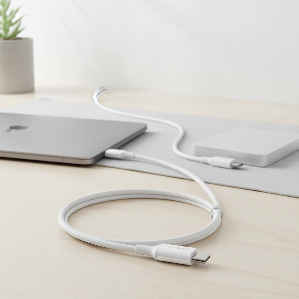 UGREEN Câble USB-C M-M 2.0 ABS - 2 m - Blanc
