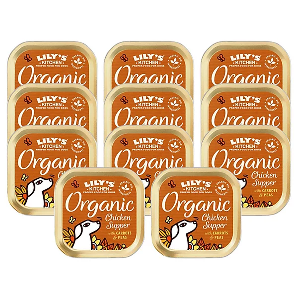 Lily's Kitchen Aliment humide pour chien au poulet et aux carottes biologiques 11 x 150 g