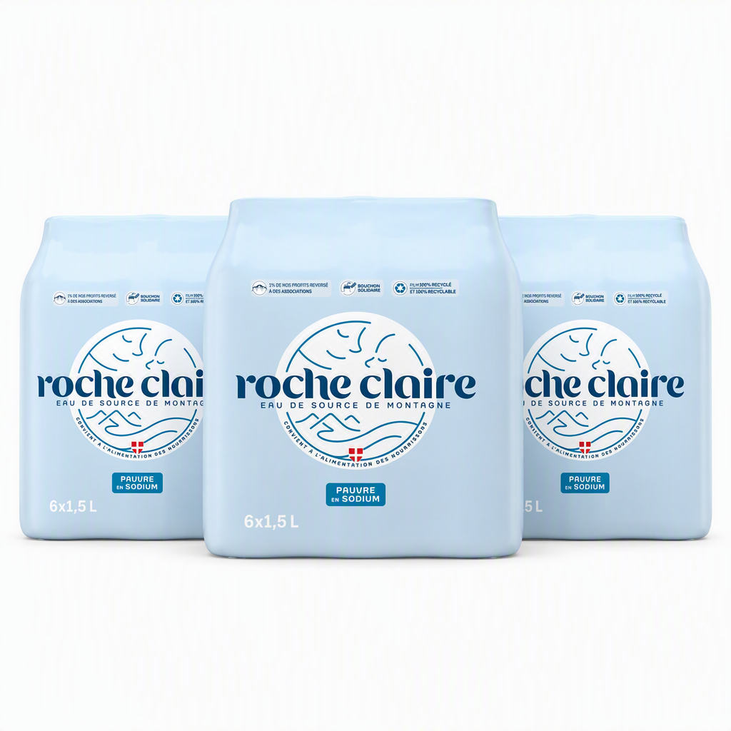 ROCHECLAIR Eau de source 6 x 1,5 L (Lot de 3)