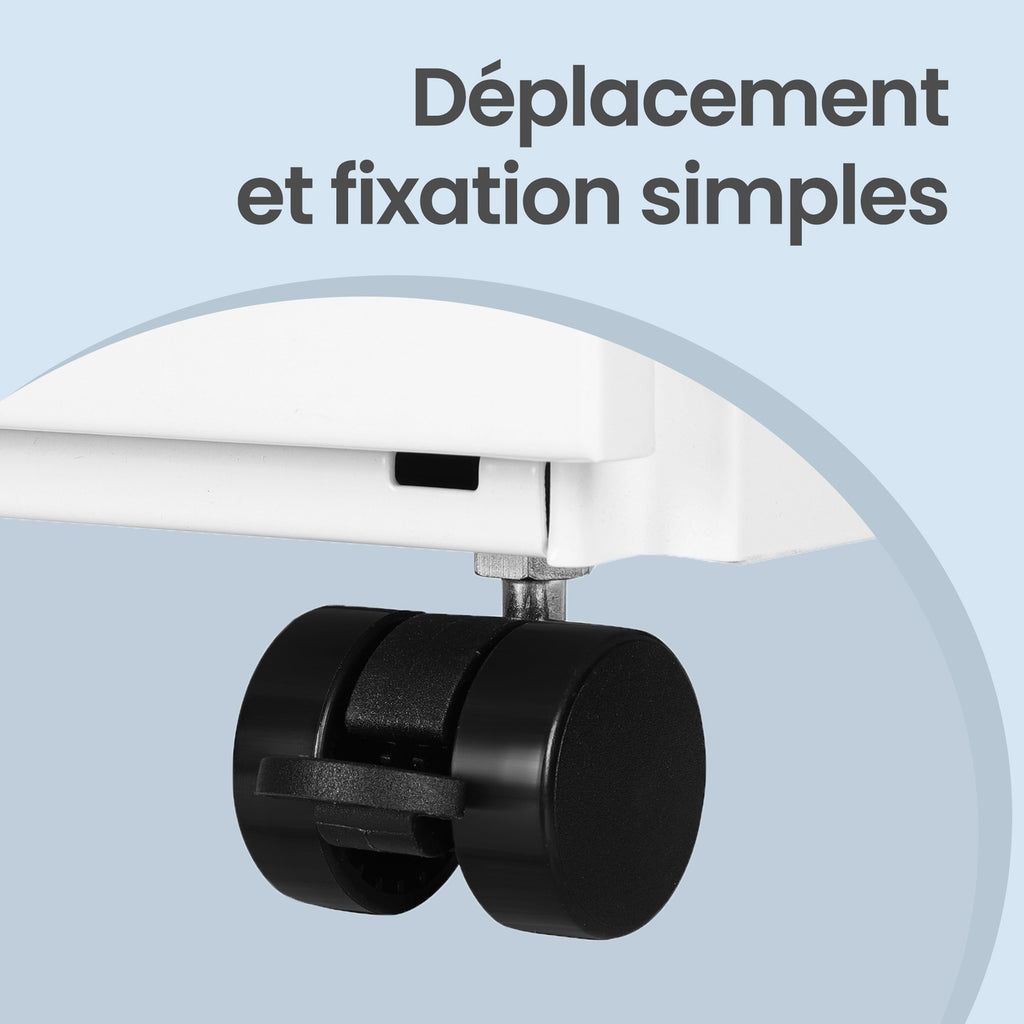 JOYFURNOS Caisson de bureau mobile verrouillable avec 3 tiroirs, rangement documents et fournitures de bureau, préassemblé, pour bureau à domicile, Blanc