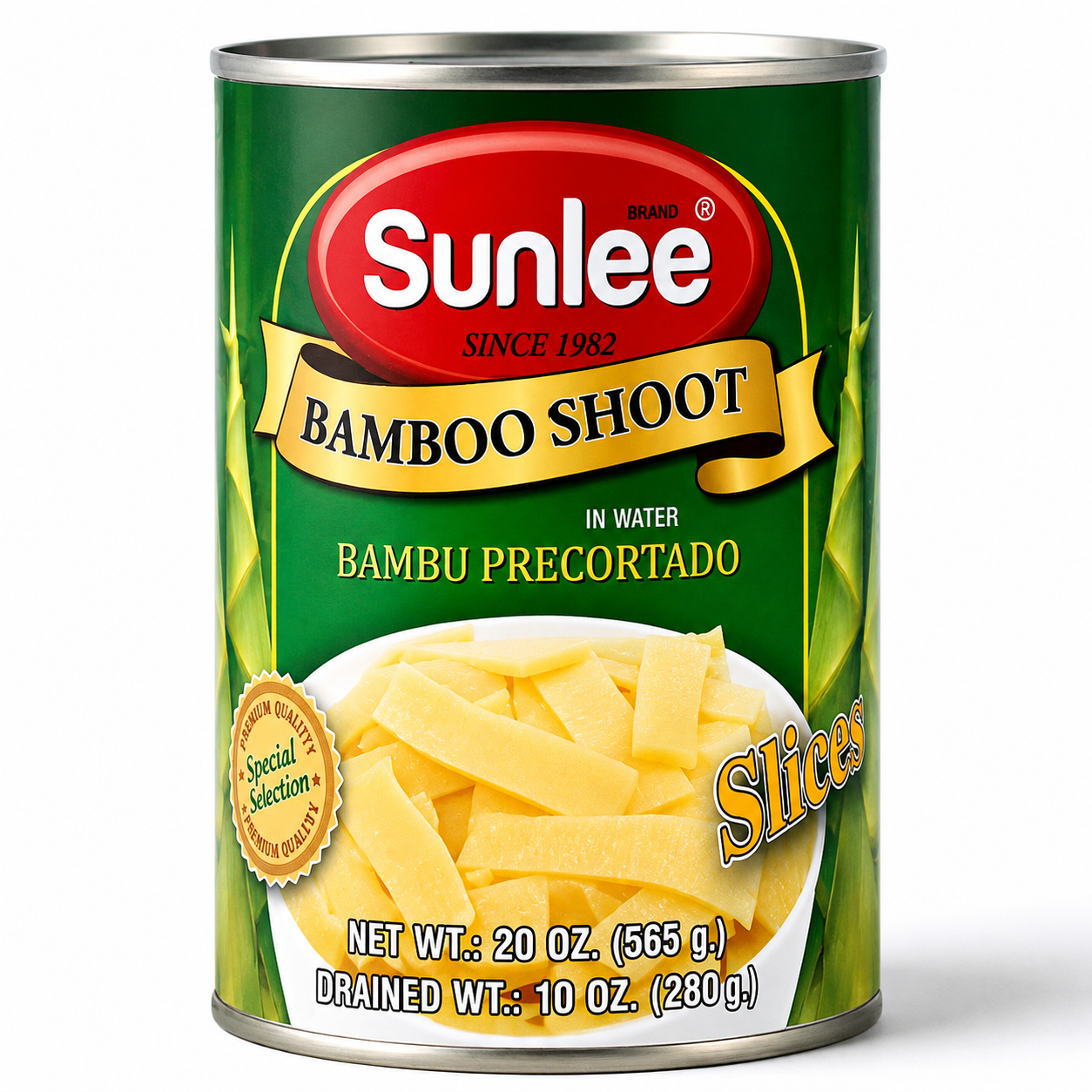 Sunlee Tranches de bambou dans l'eau boîte 565 g