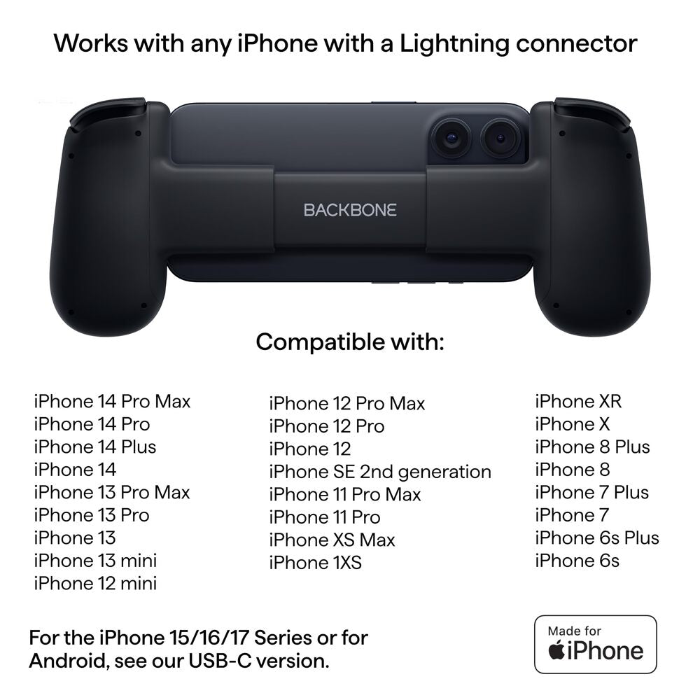 Manette BACKBONE ONE Gen 2 | Édition Classique | Connecteur Lightning