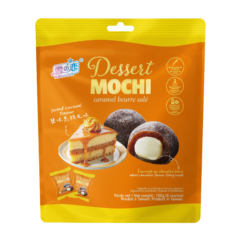 YUKI & LOVE Mochi saveur caramel beurre salé et chocolat blanc - 120 g