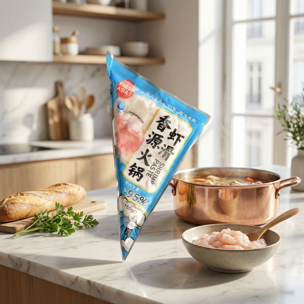 FRESHASIA Mousse de crevettes spécial Hot Pot (Paquet Triangle) - 150 g