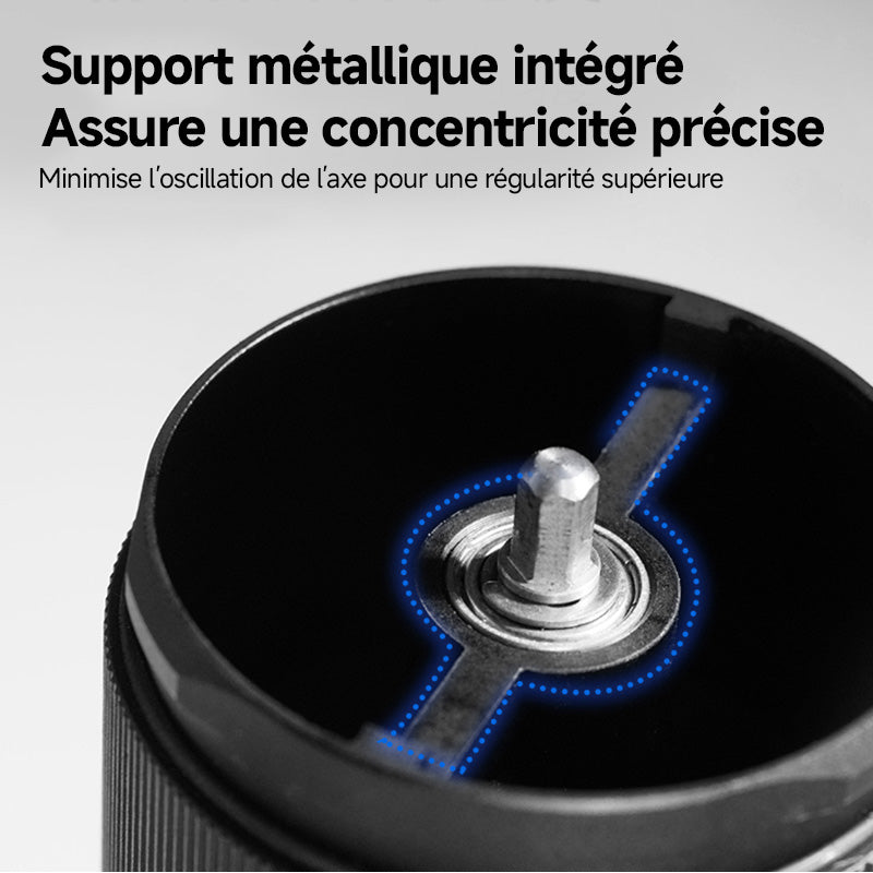 STARESSO Moulin à café électrique, moulin portable à meules avec réglages de mouture ajustables, fonctionnement à une touche, batterie rechargeable Type-C 1000 mAh