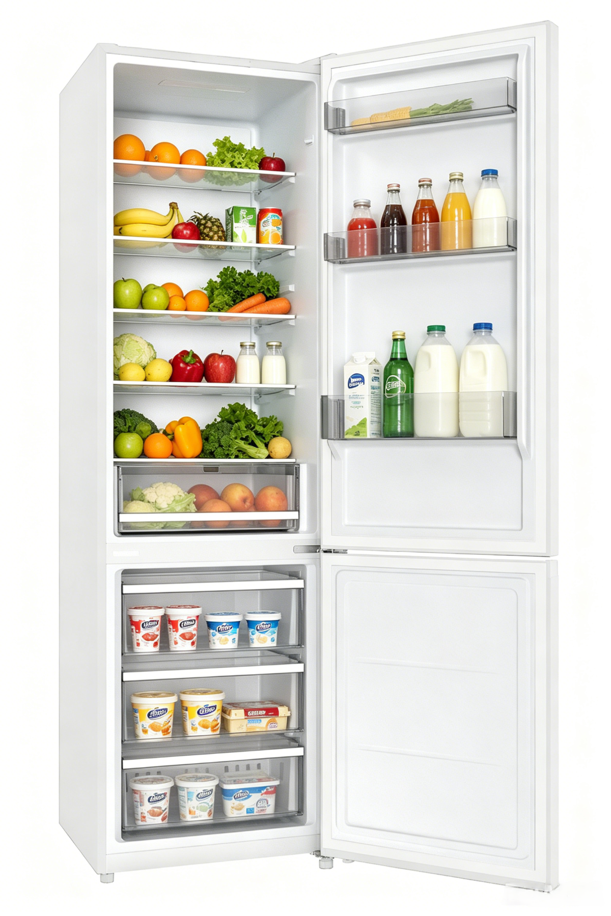 Sonlu CD‑400RW 355L Réfrigérateur‑congélateur combiné, Capacité du réfrigération 252L, Capacité du congélation 103 L Largeur 60 cm, design compact, compresseur inverter, charnières de porte réversibles, régulation électronique de la température,