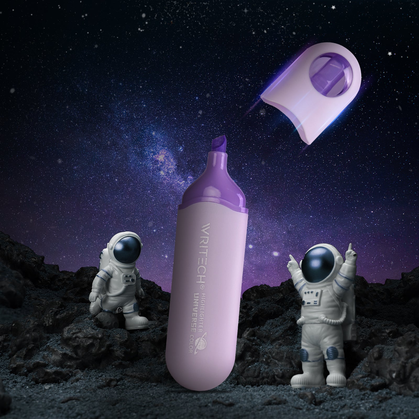 WRITECH Surligneurs à pointe biseautée : Feutres marqueurs mignons couleurs assorties, pointe souple, ne traverse pas le papier, anti-bavures, à base d'eau, ensemble pour souligner
