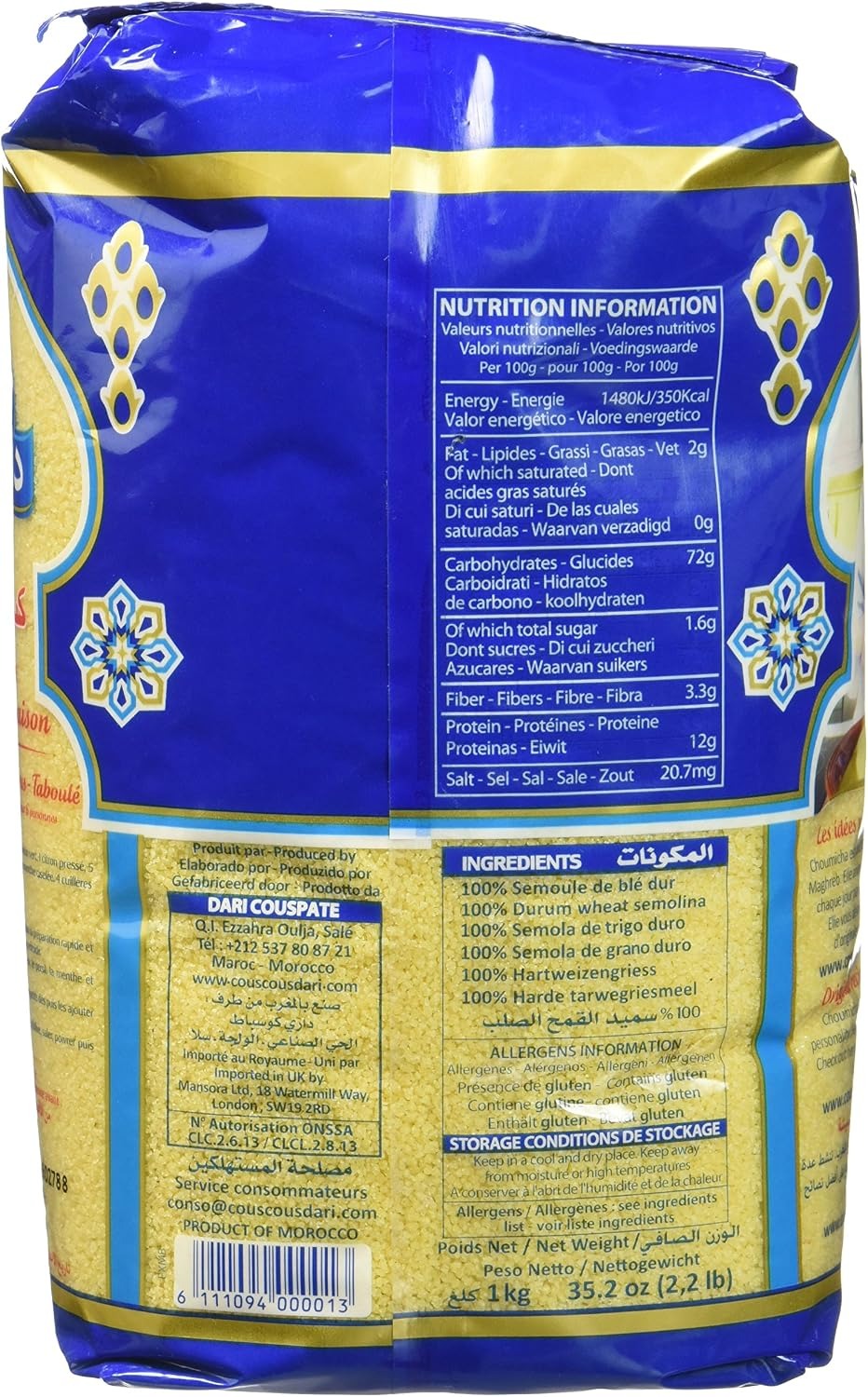 DARI Couscous Moyen Marocain 1kg