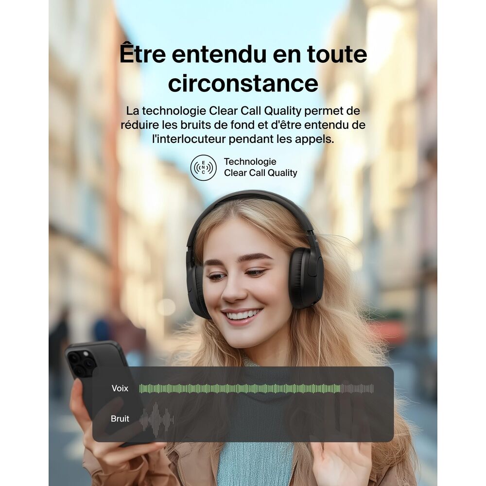 Belkin Casque SOUNDFORM ISOLATE anti-bruit, Noir